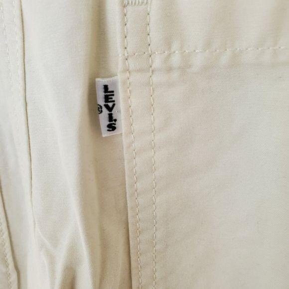 LEVI'S Utility Jumpsuit Cream Long Sleeves Collar - Picture 10 of 14